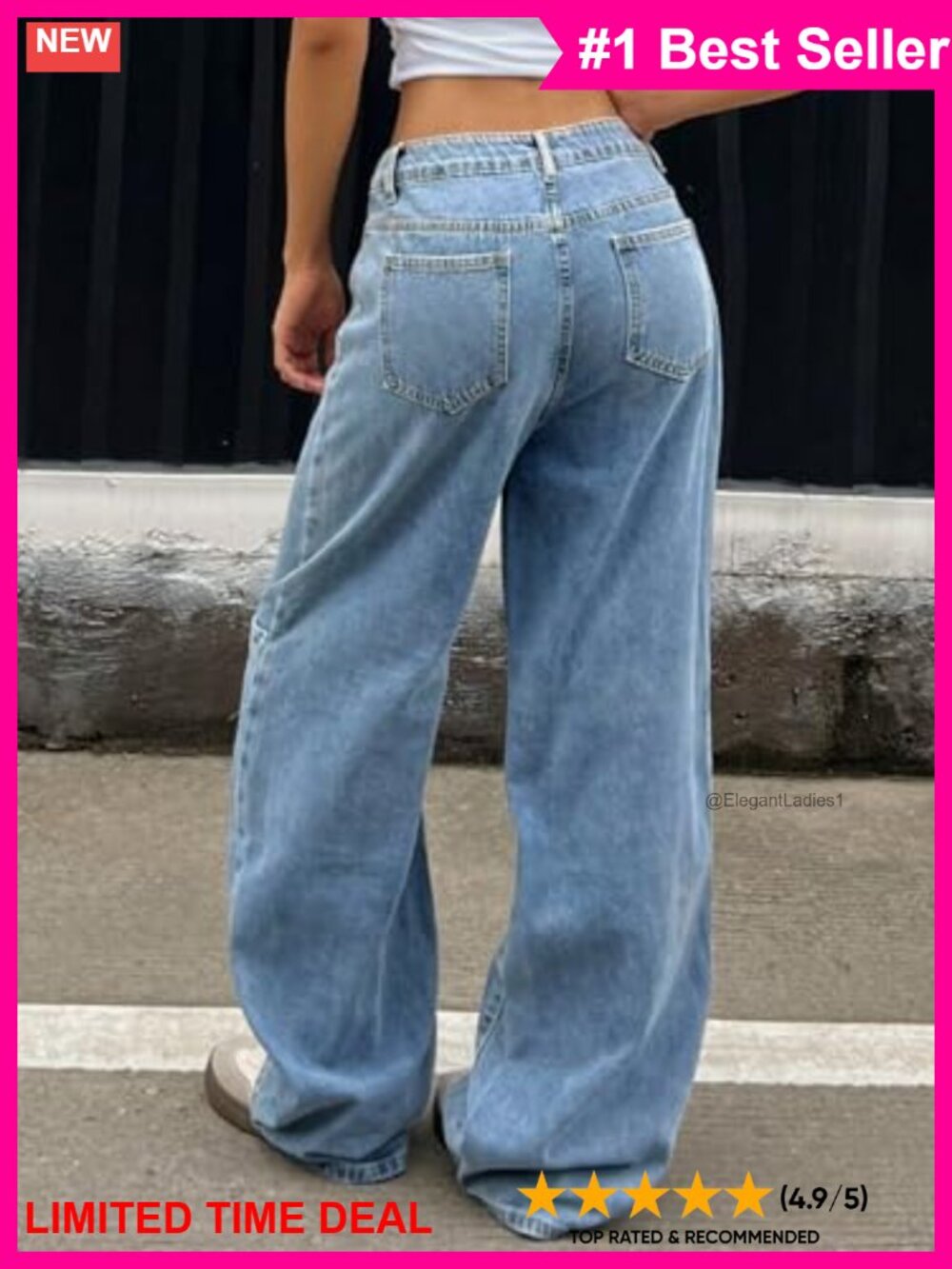 Wide Leg Low Rise Cargo Baggy Denim Jeans Patchwork Pockets - Picture 5 of 5